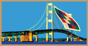 Mackinac Bridge with Quilt